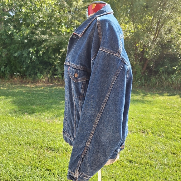 RARE vintage Levi's flannel blanket lined jean jacket size XL - Picture 7 of 12